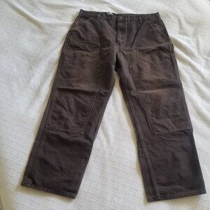 Loose Straight Washed Duck Double Front Work Pants